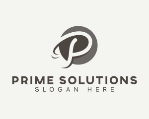 Cursive Startup Letter P logo design