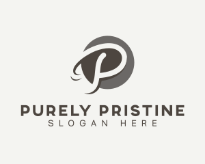 Cursive Startup Letter P logo design