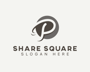 Cursive Startup Letter P logo design