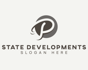 Cursive Startup Letter P logo design