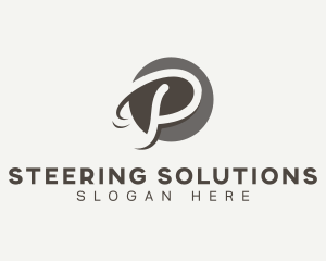 Cursive Startup Letter P logo design