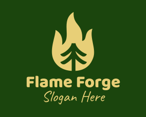 Nature Tree Flame  logo design