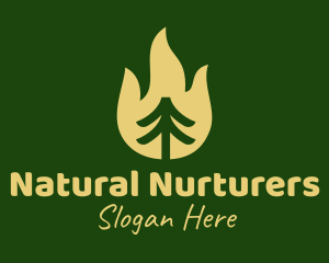 Nature Tree Flame  logo design