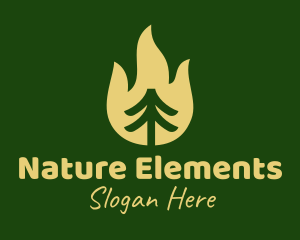 Nature Tree Flame  logo design