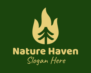 Nature Tree Flame  logo design