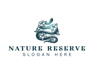 Nature Snake Flower logo design