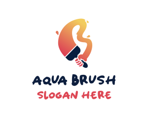 Hand Paint Brush logo design