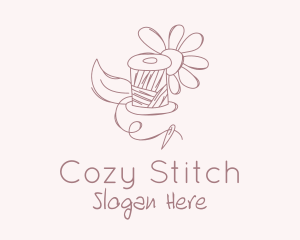 Needle Thread Flower logo design