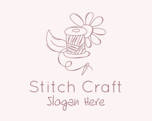 Needle Thread Flower logo design