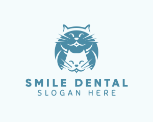 Smiling Cat & Kitten logo design