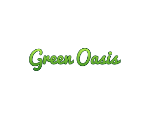 Gradient Green Script logo design