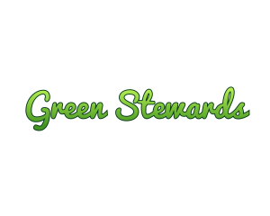 Gradient Green Script logo design