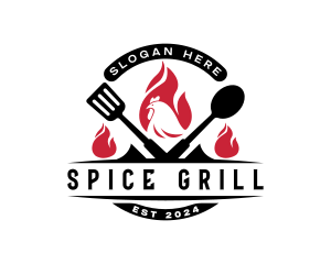 Chicken Restaurant Grill logo design