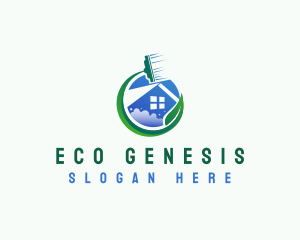 Eco Housekeeping Squeegee logo design