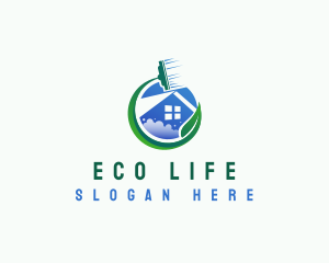 Eco Housekeeping Squeegee logo design