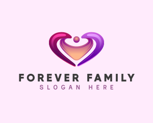 Family Love Heart logo design