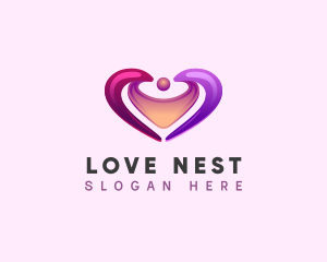 Family Love Heart logo design