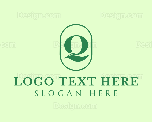 Green Organic Letter Q Logo