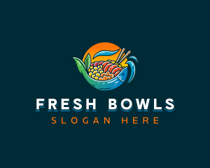 Fish Poke Bowl logo design