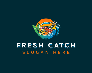 Fish Poke Bowl logo design