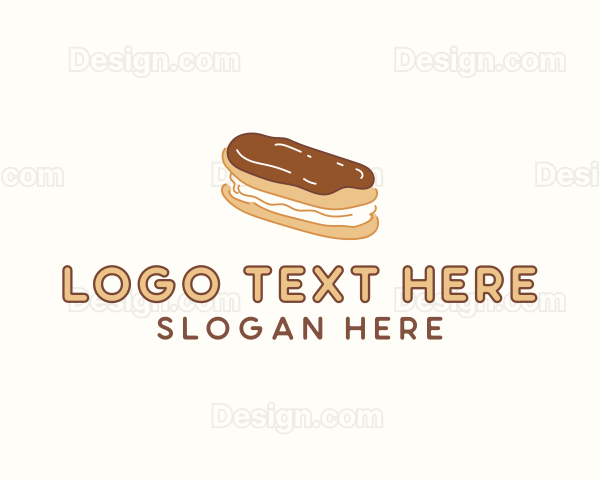 Chocolate Eclair Sweet Pastry Logo