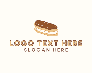 Chocolate Eclair Sweet Pastry logo design
