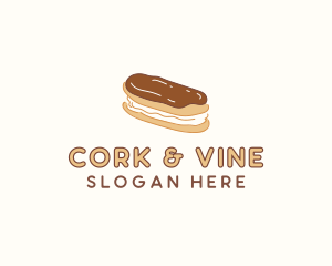 Chocolate Eclair Sweet Pastry logo design