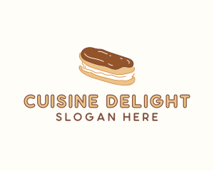 Chocolate Eclair Sweet Pastry logo design