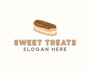 Chocolate Eclair Sweet Pastry logo design