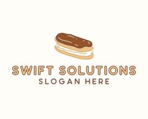 Chocolate Eclair Sweet Pastry logo design