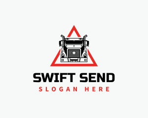 Truck Logistics Triangle logo design