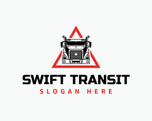 Truck Logistics Triangle logo design