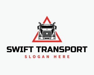 Truck Logistics Triangle logo design