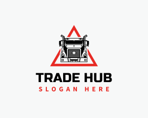 Truck Logistics Triangle logo design