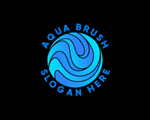 Water Wave Sphere logo design