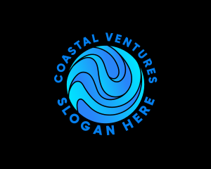 Water Wave Sphere logo design