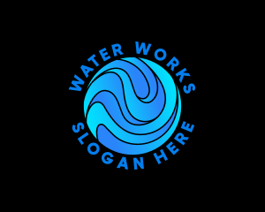 Water Wave Sphere logo design