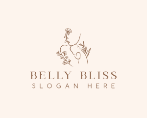 Floral Mother Baby logo design