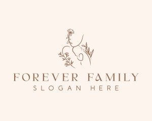 Floral Mother Baby logo design