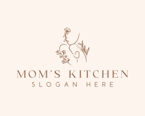 Floral Mother Baby logo design