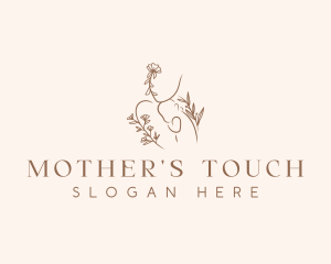 Floral Mother Baby logo design