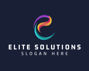 Modern Gradient Swirl Letter E  logo design