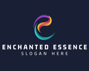 Modern Gradient Swirl Letter E  logo design