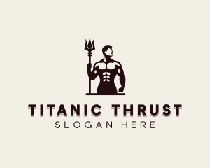 Strong Trident Warrior Titan logo design