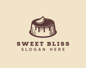 Custard Dessert Flan logo design