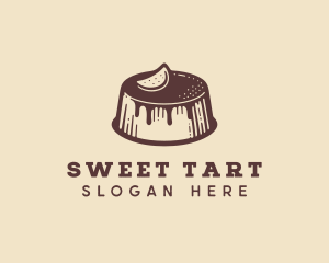 Custard Dessert Flan logo design