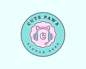 Cute Gamer Headset logo design