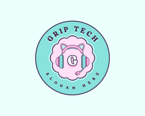 Cute Gamer Headset logo design