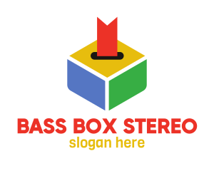 Cube Box Ribbon  logo design