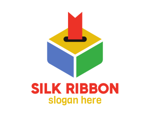 Cube Box Ribbon  logo design